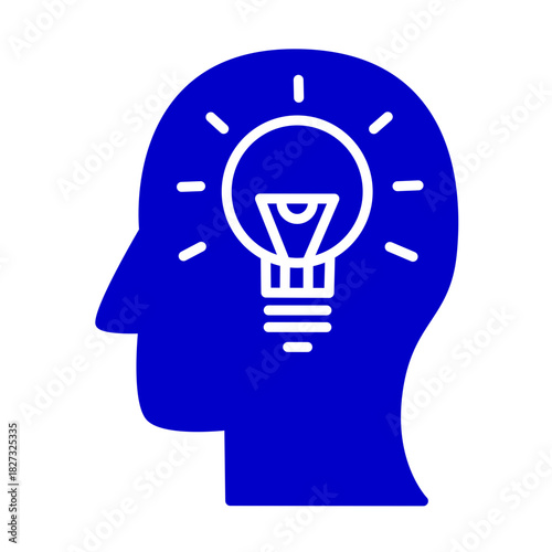 Solid Head Lightbulb Thinking