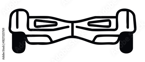 Modern personal transport device with two wheels, a central platform, and sleek contours, perfect for dynamic urban mobility and active lifestyle themes.