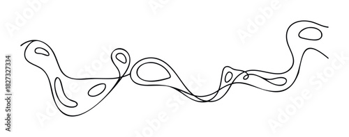 Abstract organic line flow with swirling shapes and curves representing movement and form for modern graphic applications and visual media creation