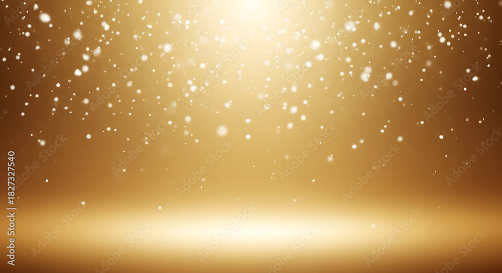 Fototapeta premium Warm Golden New Year Celebration Background with Bokeh Light Effects