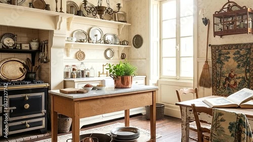 Wallpaper Mural Charming vintage kitchen ambiance, classic rustic design with a cozy and inviting atmosphere, Torontodigital.ca