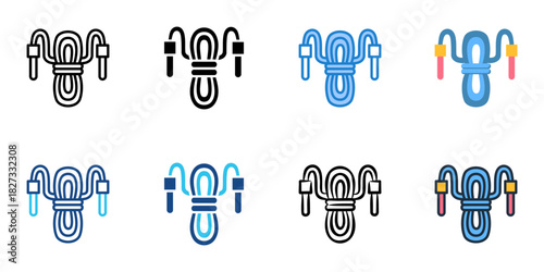 Skipping Rope icon set multiple style vector collection 
