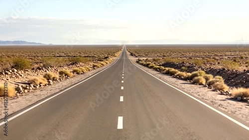 Wallpaper Mural Endless Desert Highway: A Journey Through the Arid Landscape and Horizon View in Cinematic Sequence Torontodigital.ca