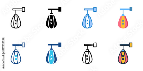 Speed Bag icon set multiple style vector collection 
