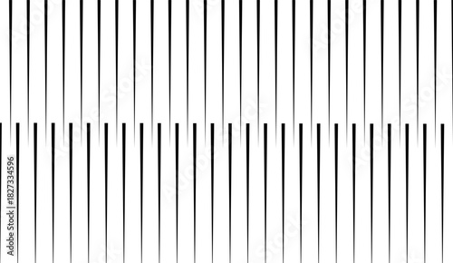 Vertical line pattern. From thin line to thick. Straight lines monochrome pattern geometric texture. Black streak. Faded dynamic backdrop. Vector illustration