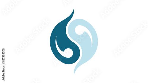 Harmonious Abstract Blue Water Drop Logo Concept