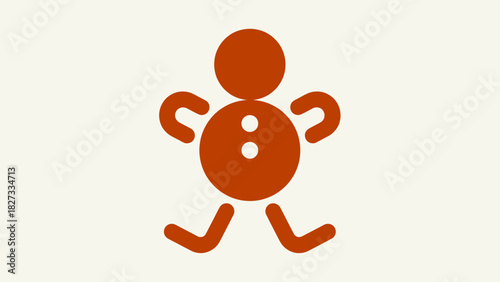 Simple Gingerbread Man Icon Playful Abstract Character Illustration