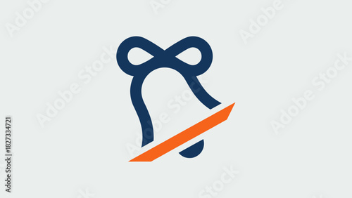 Abstract Muted Bell Icon with Diagonal Line Notification Disabled Concept