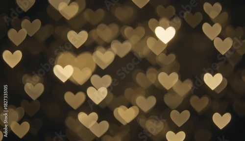 Golden Heart Bokeh Lights Motion