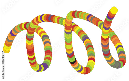 Artistic Arrangement of Spheres Forming a Helical Shape with Warm Tones on Clean White Surface Modern and Striking Visual Design