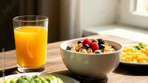 Wallpaper Mural Morning fuel: A vibrant video showcasing a delicious and nutritious breakfast spread for a fresh Torontodigital.ca