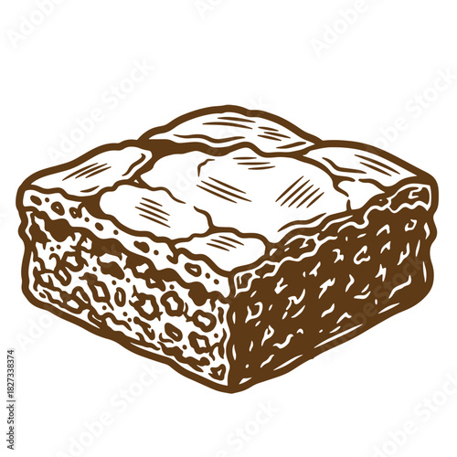 Hand drawn illustration of a delicious baklava dessert perfect for food and culinary designs