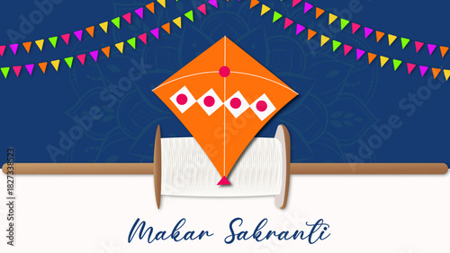 Makar Sankranti Festival Indian Kite Flying Banner Design | Pongal Uttarayan Lohri Happy Wishes Template