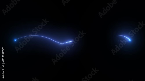 Abstract futuristic glowing neon laser line curve. Light trail wave, style optic fiber, digital artworks.