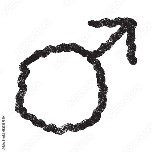 Hand drawn male gender identity sign Symbol used to represent sex and gender
