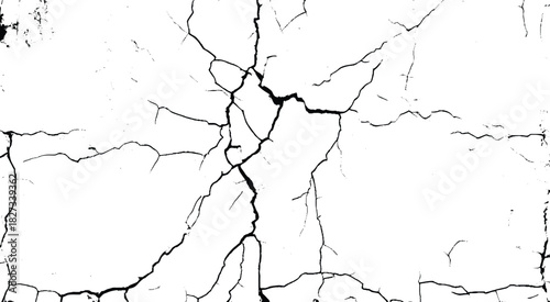 Cracks on the concrete wall. Broken and grated urban street wall construction