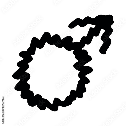 Hand drawn male gender identity sign Symbol used to represent sex and gender