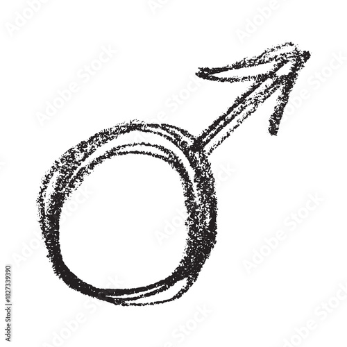 Hand drawn male gender identity sign Symbol used to represent sex and gender