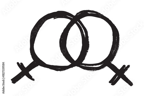 Hand drawn lesbian identity sign Symbol used to represent sex and gender