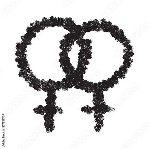 Hand drawn lesbian identity sign Symbol used to represent sex and gender
