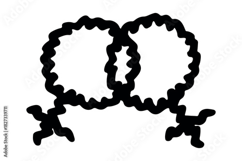Hand drawn lesbian identity sign Symbol used to represent sex and gender