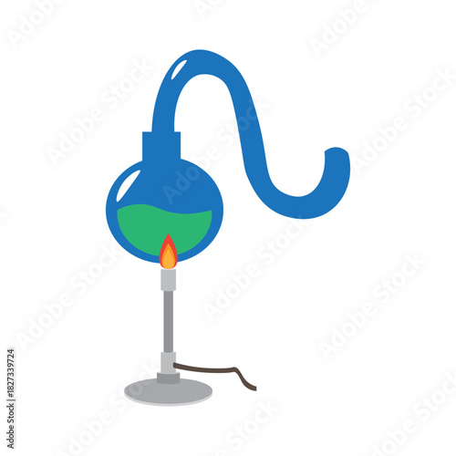 Distillation Flask with Burner