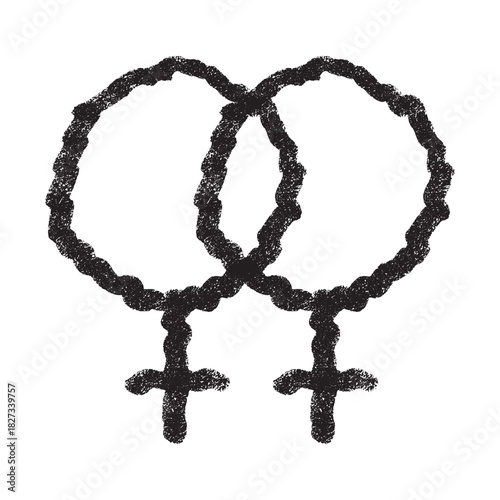 Hand drawn lesbian identity sign Symbol used to represent sex and gender