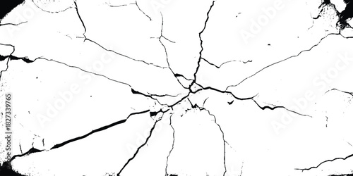 Cracks on the concrete wall. Cracks isolated on white background. Texture for overlay. Vector illustration.