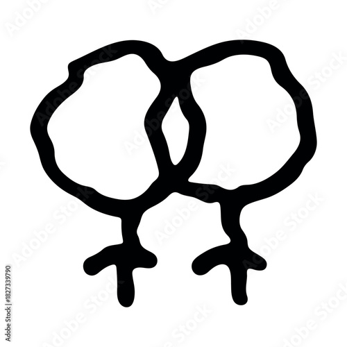 Hand drawn lesbian identity sign Symbol used to represent sex and gender