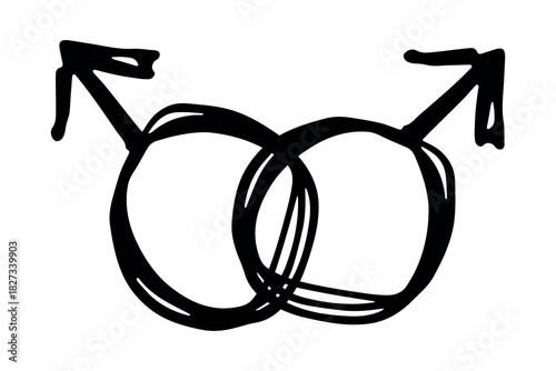 Hand drawn homosexual identity sign Symbol used to represent sex and gender