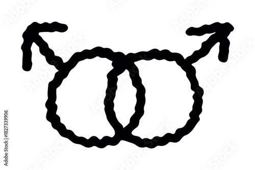Hand drawn homosexual identity sign Symbol used to represent sex and gender