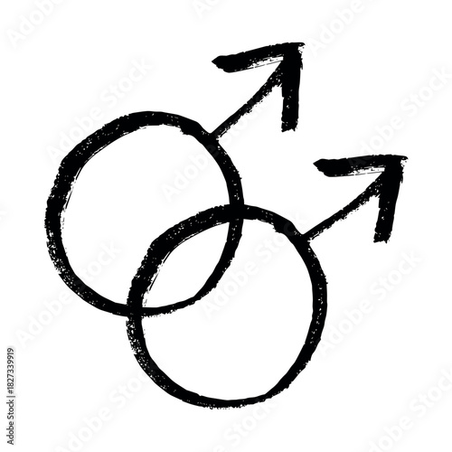 Hand drawn homosexual identity sign Symbol used to represent sex and gender