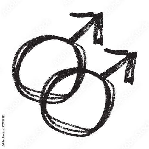 Hand drawn homosexual identity sign Symbol used to represent sex and gender