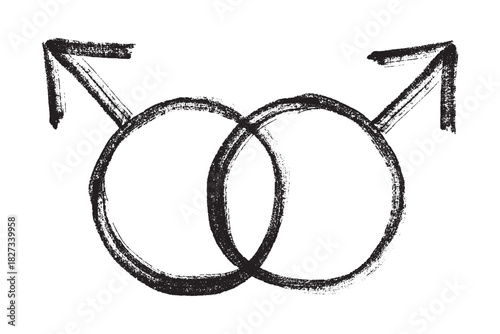 Hand drawn homosexual identity sign Symbol used to represent sex and gender