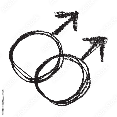 Hand drawn homosexual identity sign Symbol used to represent sex and gender