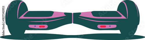 A sleek, minimalist silhouette of a hoverboard presented as a single isolated object on a transparent background.