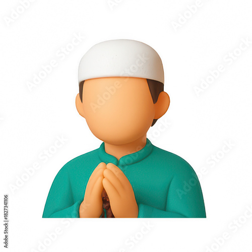 Muslims avatar men character 3D render illustration