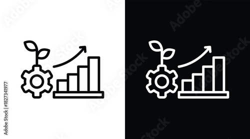 growth Two-tone version in black and white background