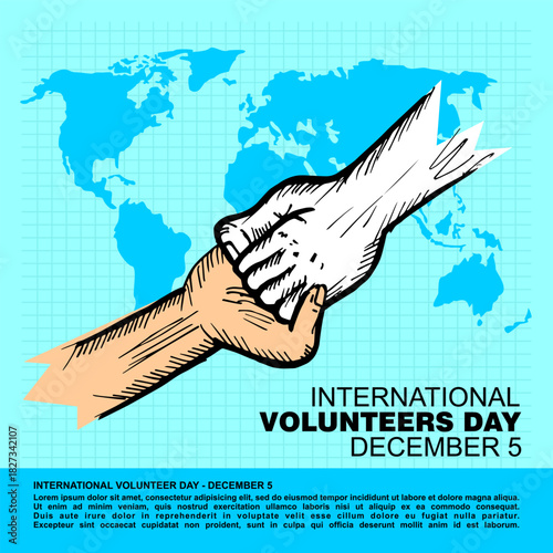 International Volunteers day, poster and banner, December 5
