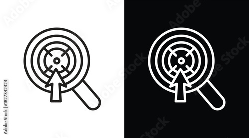 focus Two-tone version in black and white background