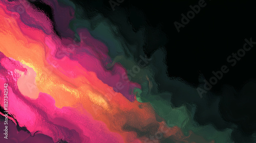 Abstract fluid colorful gradient neon pink orange black texture flows with vivid energy and smooth motion