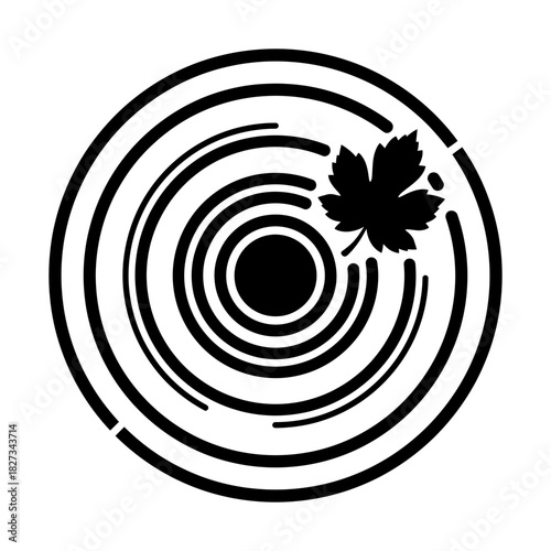 World Wetlands Water Waves Abstract ripple effect with leaf icon design in vector