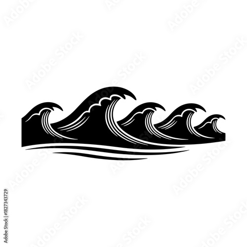 World Wetlands Water Waves Water waves silhouette horizontal wavy pattern