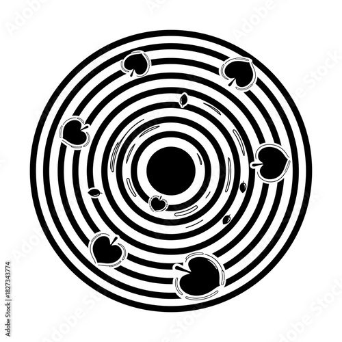 World Wetlands Water Waves Top down circular water surface with small floating leaves