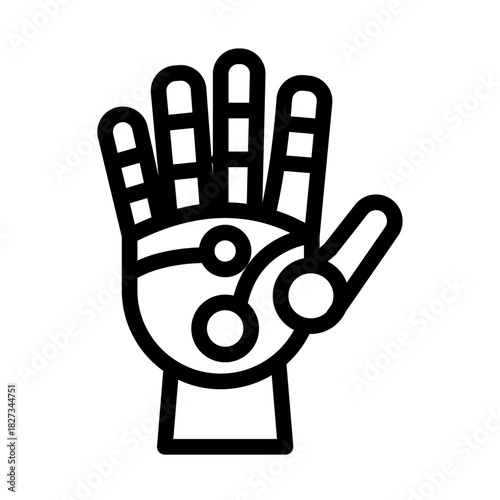 Robotic Hand Exoskeleton Line Icon of Exoskeletons Icon Set