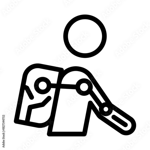 Upper-Body Exoskeleton Line Icon of Exoskeletons Icon Set