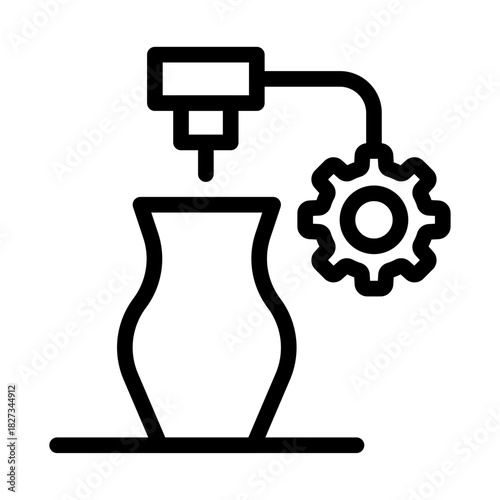 Print Pack Line Icon of 3D Printing (Industrial) Icon Set