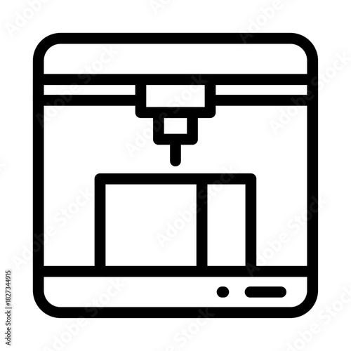 Ceramic Print Line Icon of 3D Printing (Industrial) Icon Set
