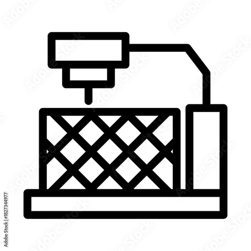 Grid Print Line Icon of Additive Manufacturing Icon Set