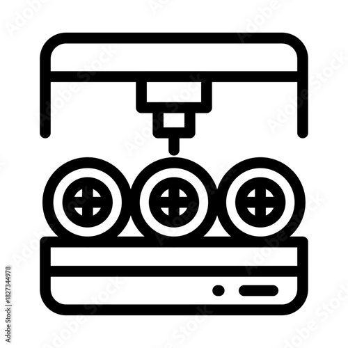 Multi-Nozzle Line Icon of Additive Manufacturing Icon Set